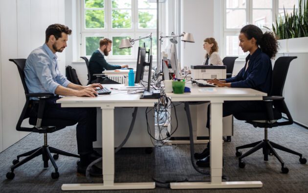 People working in an office setting