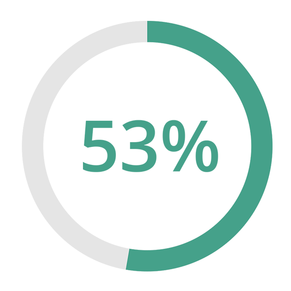 A light gray and green pie chart showing 20% green, representing the proportion labeled "20%.