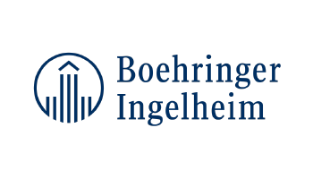 Logo of Boehringer Ingelheim featuring a stylized building icon next to the company's name in blue text.