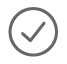 Grey checkmark with grey circle on transparent background