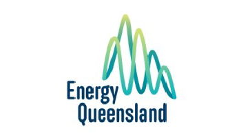Logo of Energy Queensland featuring stylized green and blue wave-like lines above the text "Energy Queensland.