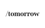 The image shows the word "tomorrow" with a forward slash before it on a white background.