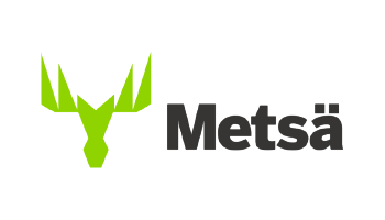 Green stylized deer head logo next to the word "Metsä" in black text.
