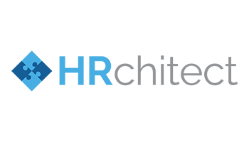 Logo of HRchitect featuring the name in blue and gray with a blue puzzle piece graphic on the left.