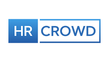 Logo with the text "HR CROWD" in blue and white on a blue gradient background.